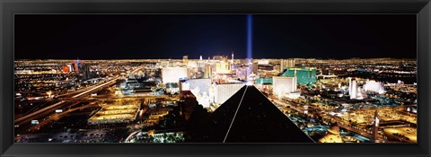 Framed High angle view of a city from Mandalay Bay Resort and Casino, Las Vegas, Clark County, Nevada, USA Print
