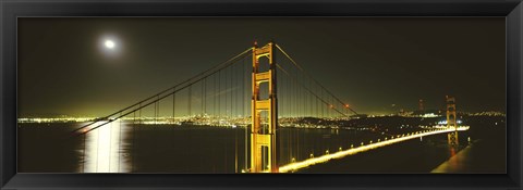 Framed Golden Gate Bridge at Night, San Francisco, California, USA Print