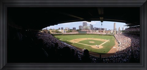 Framed High angle view of a baseball stadium, Wrigley Field, Chicago, Illinois, USA Print