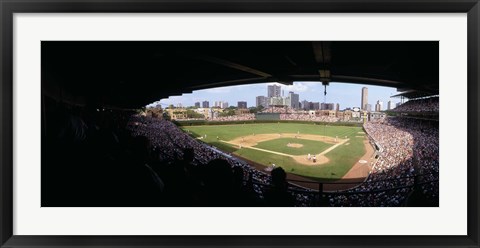 Framed High angle view of a baseball stadium, Wrigley Field, Chicago, Illinois, USA Print