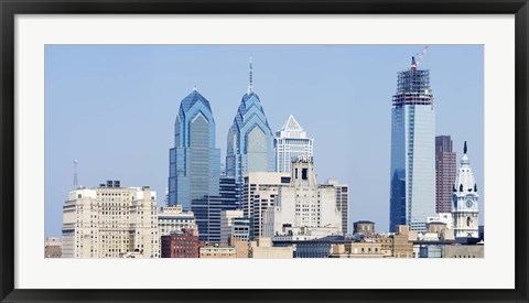 Framed Skyscrapers in a city, Philadelphia, Philadelphia County, Pennsylvania, USA Print