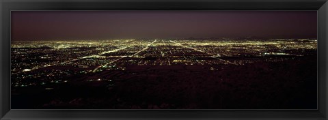 Framed High angle view of a city, South Mountain Park, Maricopa County, Phoenix, Arizona, USA Print