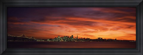 Framed Buildings in a city, View from Treasure Island, San Francisco, California, USA Print