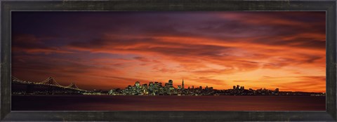 Framed Buildings in a city, View from Treasure Island, San Francisco, California, USA Print