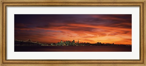 Framed Buildings in a city, View from Treasure Island, San Francisco, California, USA Print