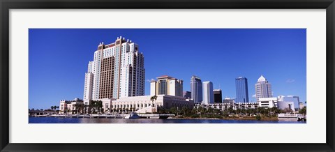 Framed Skyscrapers at the waterfront, Tampa, Hillsborough County, Florida, USA Print