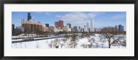 Framed Skyscrapers in a city, Grant Park, South Michigan Avenue, Chicago, Illinois, USA Print