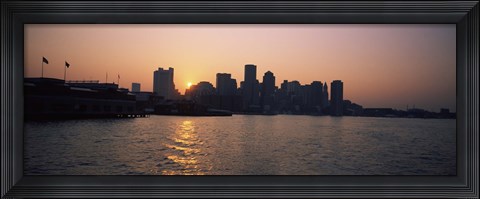 Framed Buildings at the waterfront, Boston Harbor, Boston, Suffolk County, Massachusetts, USA Print