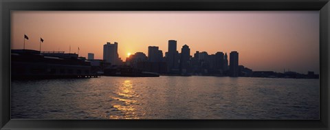 Framed Buildings at the waterfront, Boston Harbor, Boston, Suffolk County, Massachusetts, USA Print