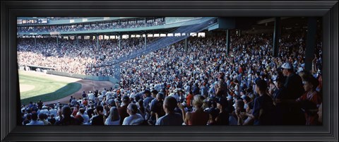 Framed Spectators watching a baseball match in a stadium, Fenway Park, Boston, Suffolk County, Massachusetts, USA Print