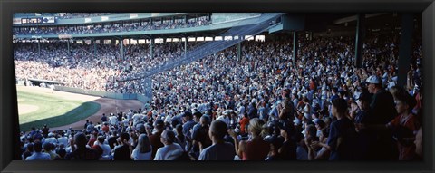 Framed Spectators watching a baseball match in a stadium, Fenway Park, Boston, Suffolk County, Massachusetts, USA Print