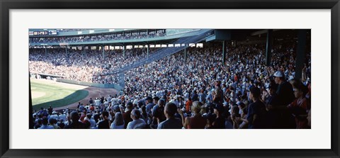 Framed Spectators watching a baseball match in a stadium, Fenway Park, Boston, Suffolk County, Massachusetts, USA Print