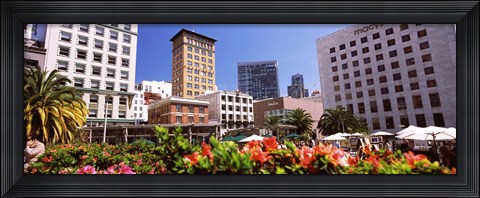 Framed Buildings in a city, Union Square, San Francisco, California, USA Print