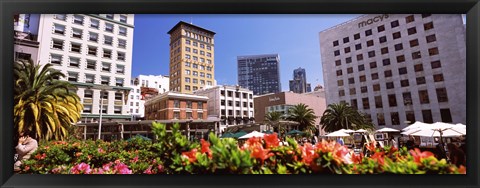 Framed Buildings in a city, Union Square, San Francisco, California, USA Print