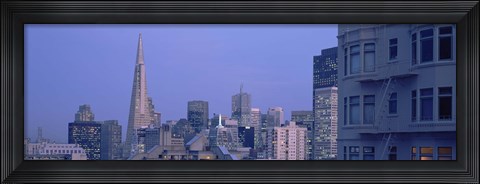 Framed San Francisco Skyline at Dusk Print