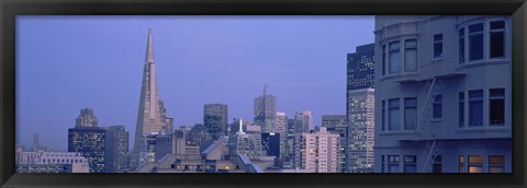 Framed San Francisco Skyline at Dusk Print