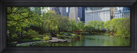 Framed Pond in a park, Central Park South, Central Park, Manhattan, New York City, New York State, USA Print
