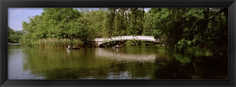 Framed Bridge across a lake, Central Park, Manhattan, New York City, New York State, USA Print