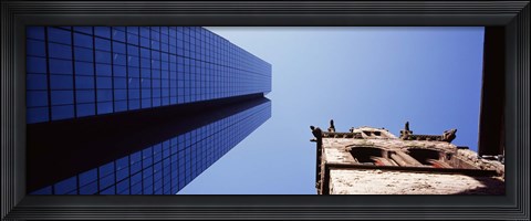 Framed Low angle view of the Hancock Building and Trinity Church, Boston, Suffolk County, Massachusetts, USA Print