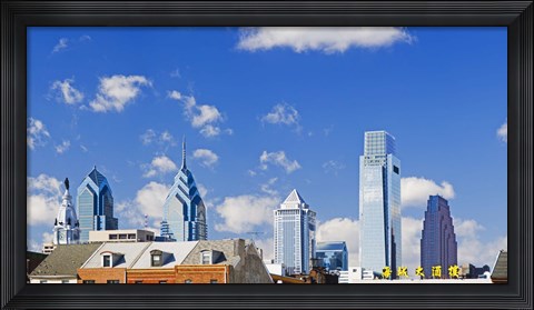 Framed Buildings in a city, Chinatown Area, Comcast Center, Center City, Philadelphia, Philadelphia County, Pennsylvania, USA Print