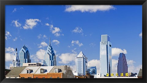 Framed Buildings in a city, Chinatown Area, Comcast Center, Center City, Philadelphia, Philadelphia County, Pennsylvania, USA Print