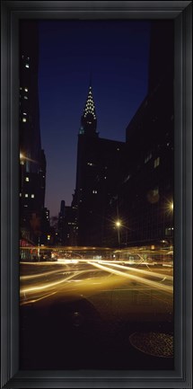 Framed Buildings in a city, Chrysler Building, Manhattan, New York City, New York State, USA Print