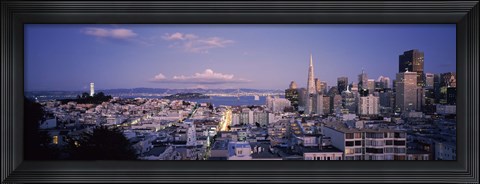 Framed High angle view of a cityscape from Nob Hill, San Francisco, California Print
