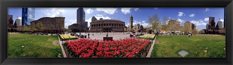 Framed 360 degree view of a city, Boston, Suffolk County, Massachusetts, USA Print