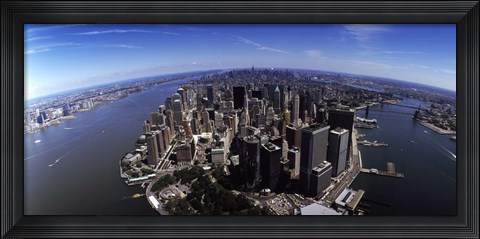 Framed Aerial view of a city, New York City, New York State, USA Print