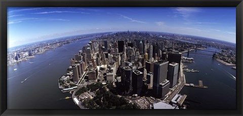 Framed Aerial view of a city, New York City, New York State, USA Print