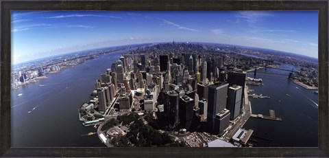 Framed Aerial view of a city, New York City, New York State, USA Print