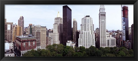 Framed Skyscrapers in a city, Madison Square Park, New York City, New York State, USA Print