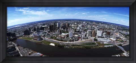 Framed Bird's Eye view of Newark, New Jersey Print