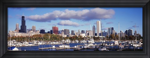Framed Boats at Burnham Harbor, Chicago, Illinois Print