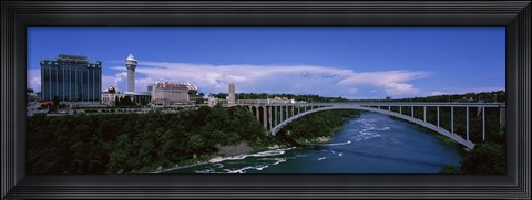 Framed Bridge across a river, Rainbow Bridge, Niagara River, Niagara Falls, New York State, USA Print