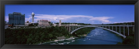 Framed Bridge across a river, Rainbow Bridge, Niagara River, Niagara Falls, New York State, USA Print