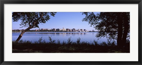 Framed Lake Monona and Madison, Wisconsin Through the Trees Print