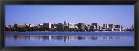 Framed Lake Monona and Madison Skyline,Wisconsin Print
