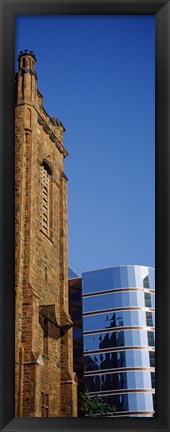 Framed Skyscrapers in a city, Presbyterian Church, Midtown plaza, Atlanta, Fulton County, Georgia, USA Print