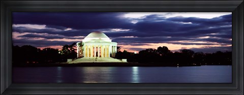 Framed Monument lit up at dusk, Jefferson Memorial, Washington DC, USA Print