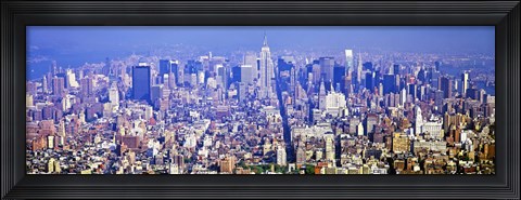 Framed Wide Angle View of Manhattan Print