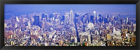 Framed Wide Angle View of Manhattan Print