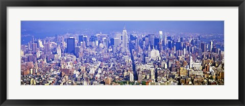 Framed Wide Angle View of Manhattan Print