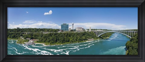 Framed Arch bridge across a river, Rainbow Bridge, Niagara River, Niagara Falls, Ontario, Canada Print