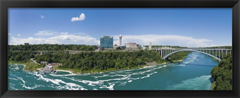 Framed Arch bridge across a river, Rainbow Bridge, Niagara River, Niagara Falls, Ontario, Canada Print