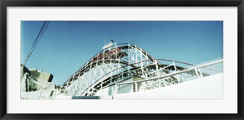 Framed Low angle view of a rollercoaster, Coney Island Cyclone, Coney Island, Brooklyn, New York City, New York State, USA Print