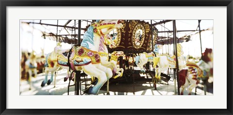 Framed Close-up of carousel horses, Coney Island, Brooklyn, New York City, New York State, USA Print