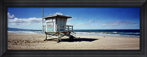 Framed Lifeguard hut on the beach, 8th Street Lifeguard Station, Manhattan Beach, Los Angeles County, California, USA Print