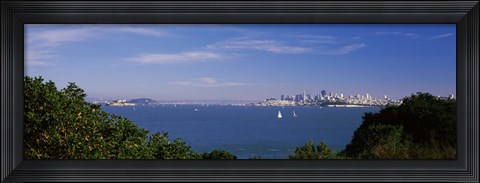 Framed Sea with the Bay Bridge and Alcatraz Island in the background, San Francisco, Marin County, California, USA Print