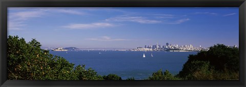 Framed Sea with the Bay Bridge and Alcatraz Island in the background, San Francisco, Marin County, California, USA Print
